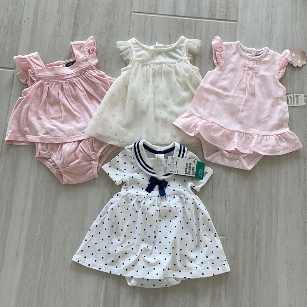 Pink Ivory and blue polka dot Dresses